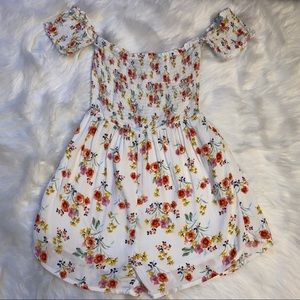 Floral off shoulder romper